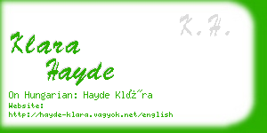 klara hayde business card